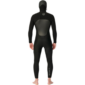 2023 Rip Curl Mens Flashbomb 6/4mm Chest Zip Hooded Wetsuit 14FMFS - Black